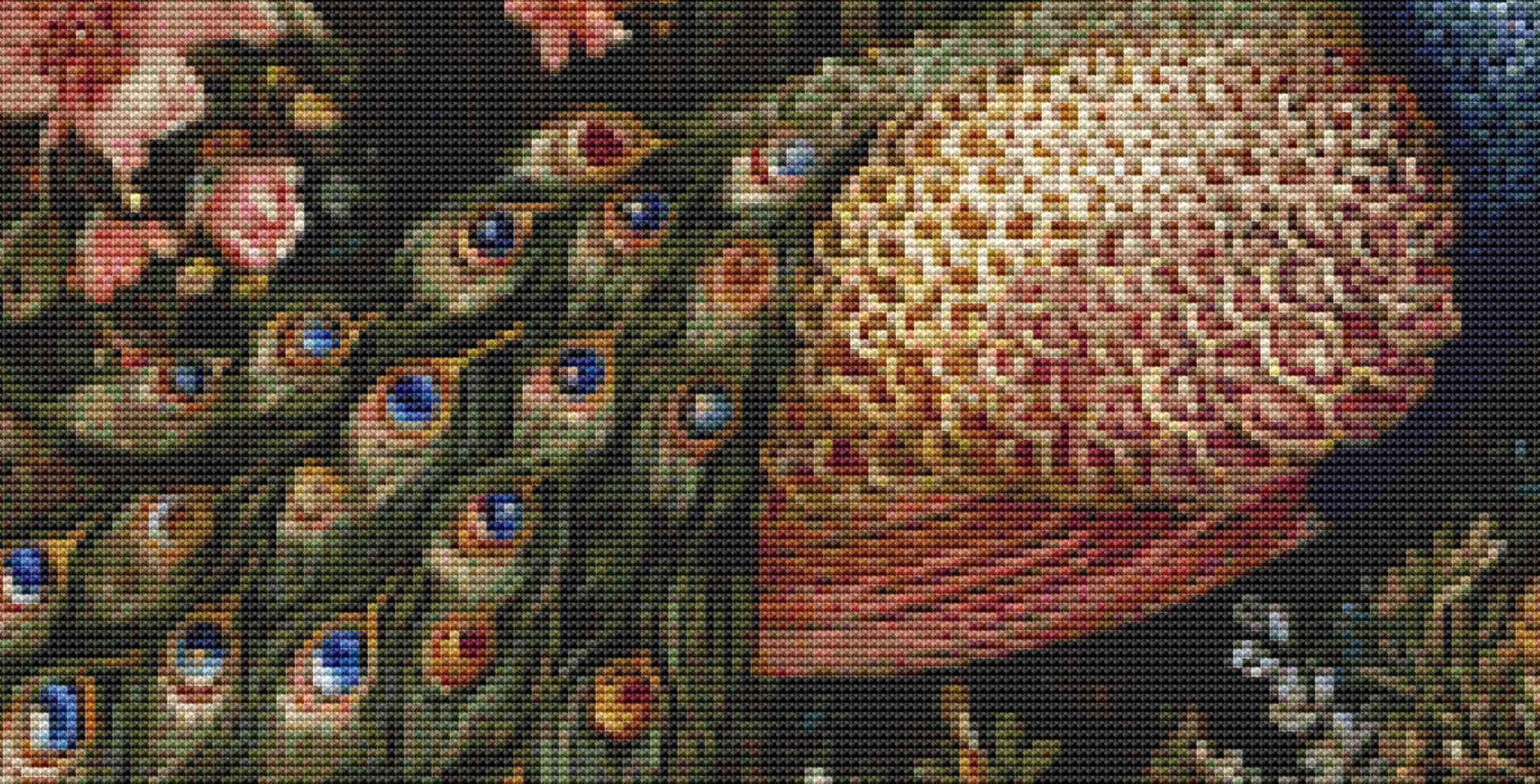 Peacocks 2 counted cross stitch pattern by Bryna T Art & Design (Digital Format)