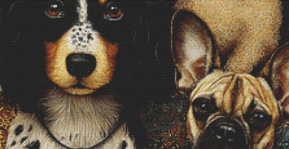 3 Dogs at Christmas counted cross stitch pattern by Bryna T Art & Design (Digital Format)