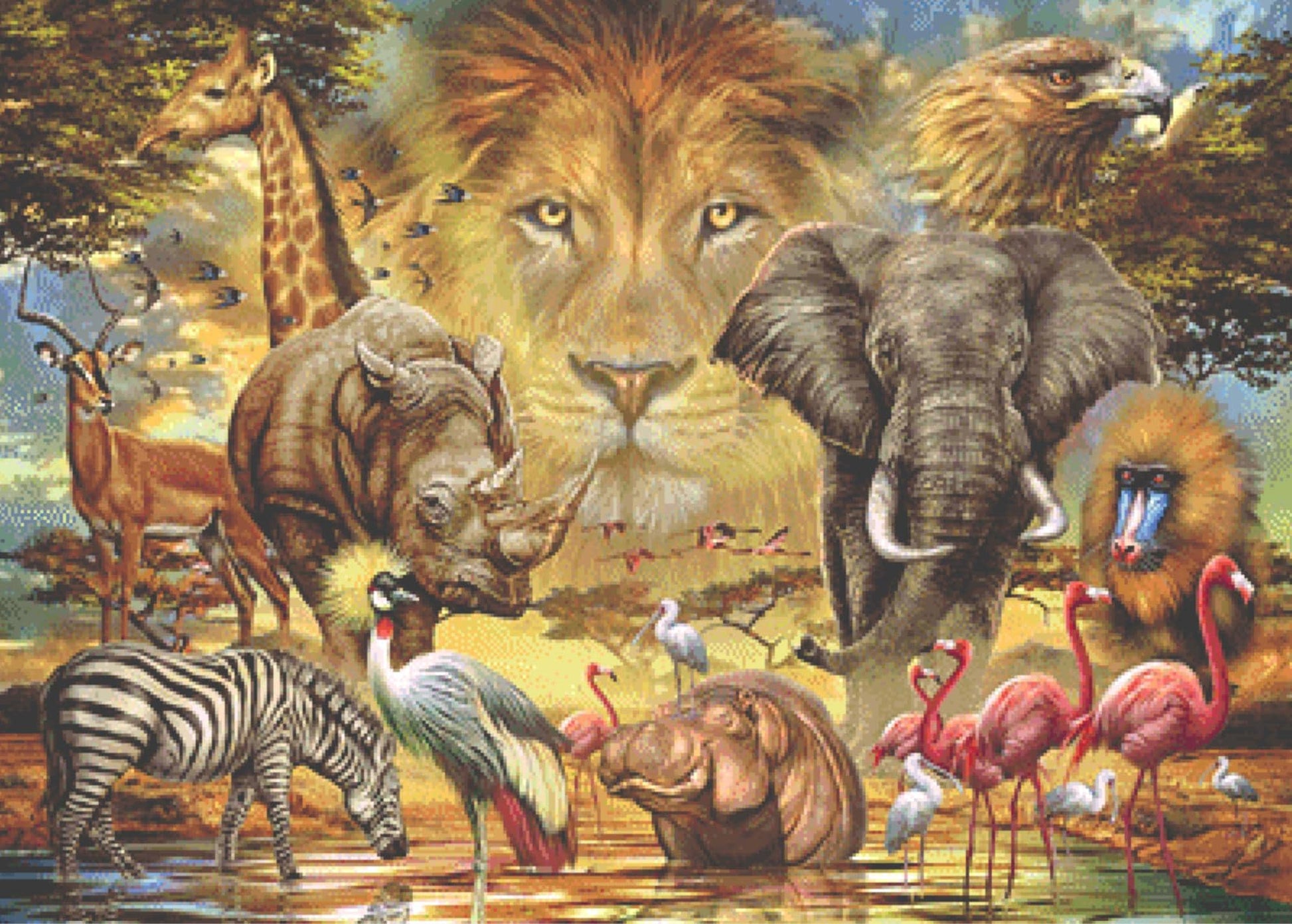 King in The Sky counted cross stitch pattern by Ciro Marchetti, Licensed by MGL, www.mglart.com (Digital Format)