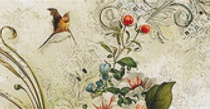 Chintz Floral counted cross stitch pattern by Bryna T Art & Design (Digital Format)