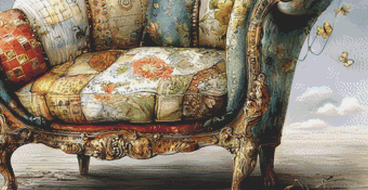 Chair counted cross stitch pattern by Bryna T Art & Design (Digital Format)