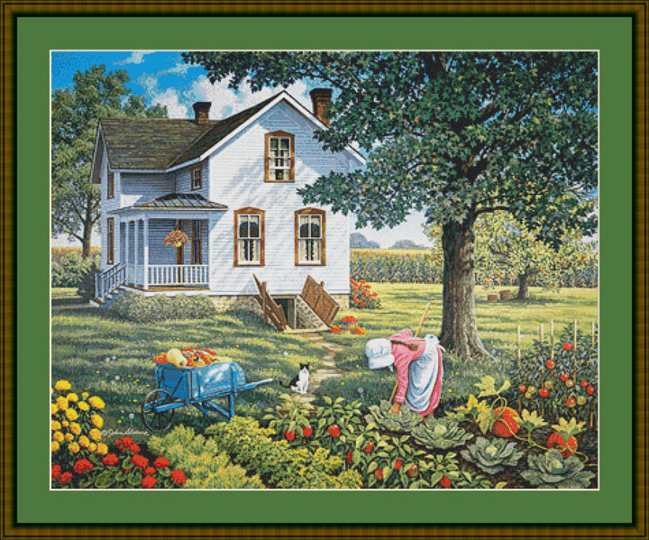 Farmer's Daughter full coverage counted cross stitch pattern by John Sloane (Digital Format)