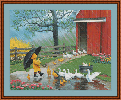 A Good Day For Ducks full coverage counted cross stitch pattern by John Sloane (Digital Format)