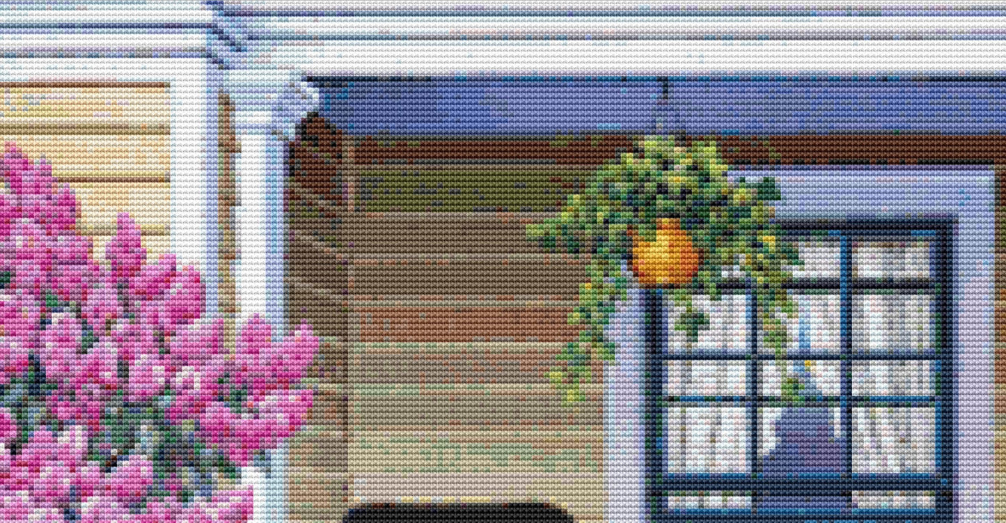Cozy Corner full coverage counted cross stitch pattern by John Sloane (Digital Format)