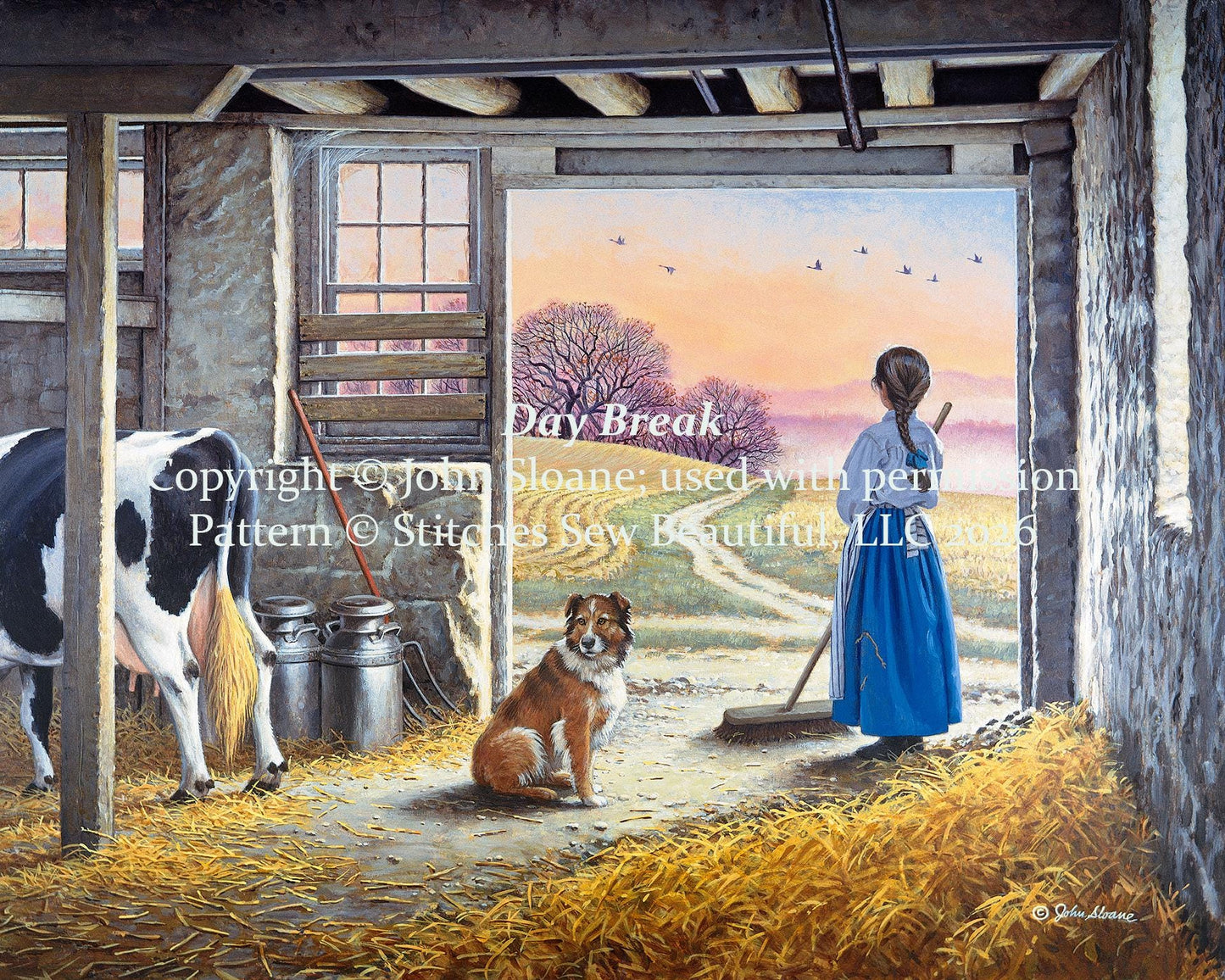 Day Break full coverage counted cross stitch pattern by John Sloane (Digital Format)