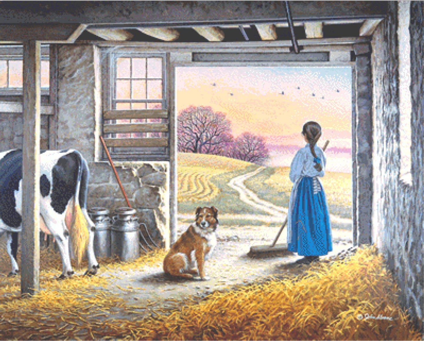 Day Break full coverage counted cross stitch pattern by John Sloane (Digital Format)