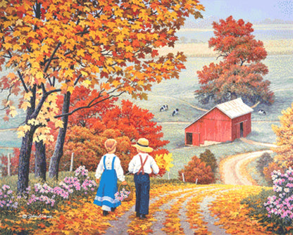 Golden Days full coverage counted cross stitch pattern by John Sloane (Digital Format)