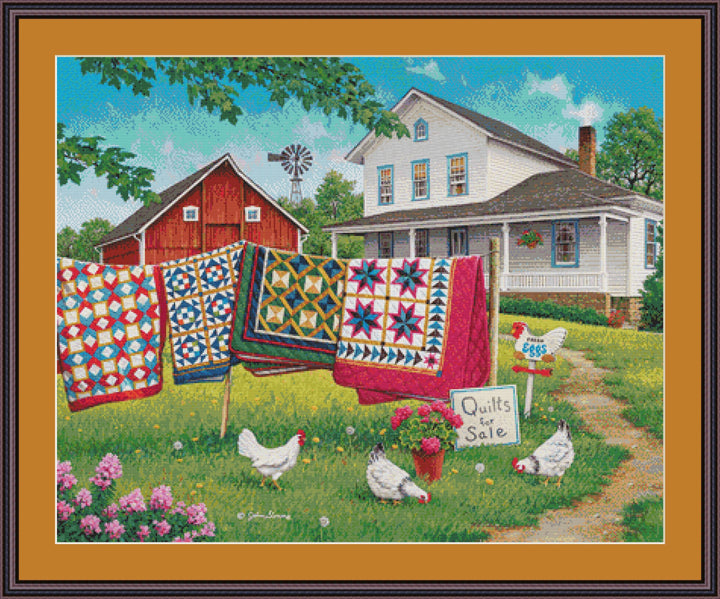 Fresh Eggs and More full coverage counted cross stitch pattern by John Sloane (Digital Format)