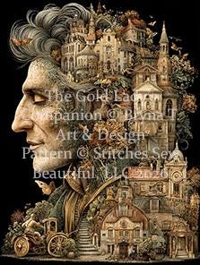 The Gold Lady's Companion counted cross stitch pattern by Bryna T Art & Design (Digital Format)