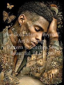 The Gold Man counted cross stitch pattern by Bryna T Art & Design (Digital Format)