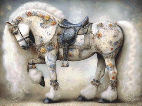 Decorated Horse 1 counted cross stitch pattern by Bryna T Art & Design (Digital Format)