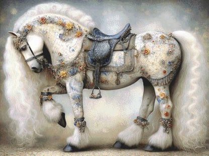 Decorated Horse 1 counted cross stitch pattern by Bryna T Art & Design (Digital Format)