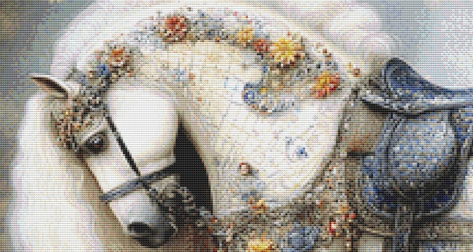Decorated Horse 1 counted cross stitch pattern by Bryna T Art & Design (Digital Format)