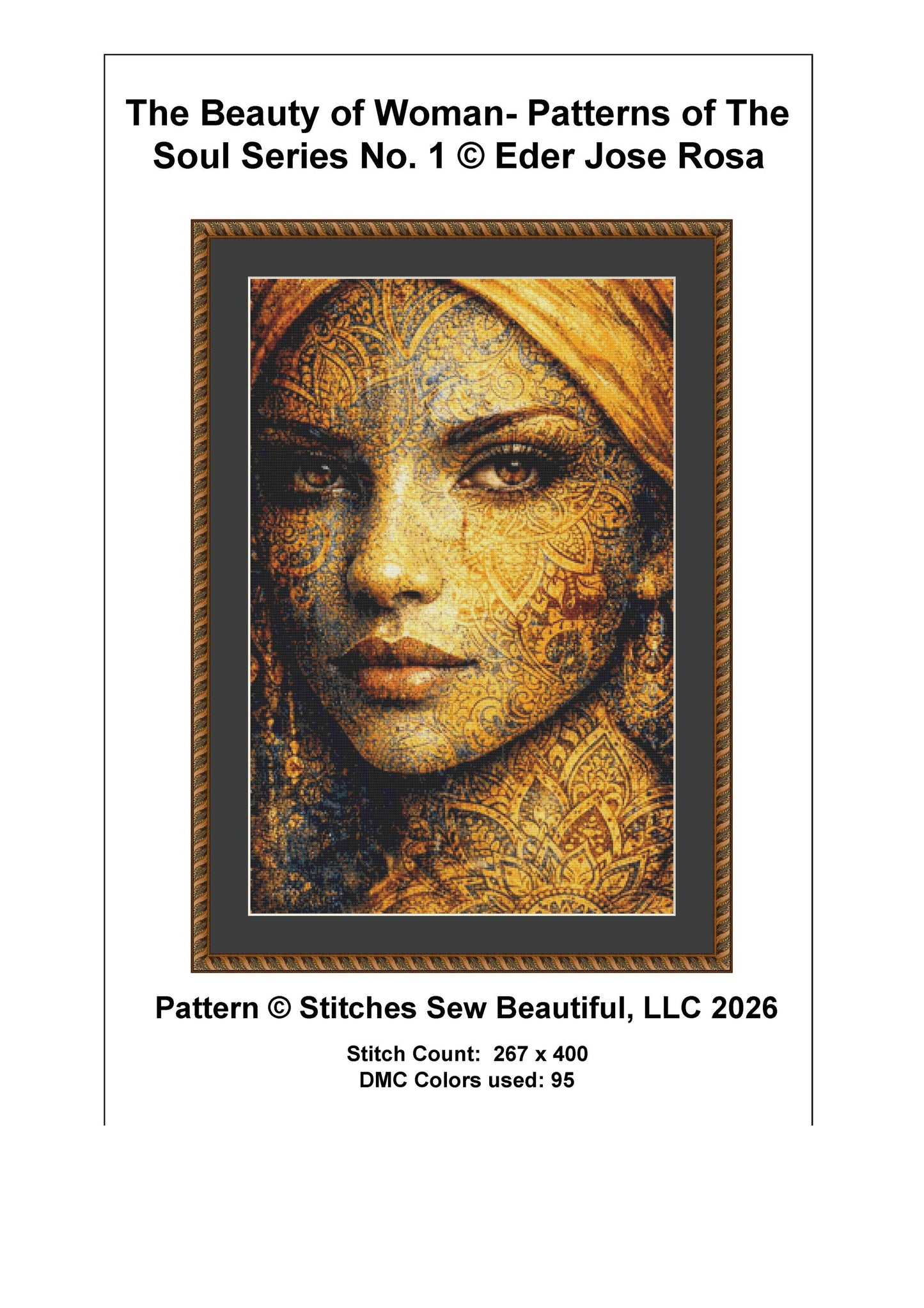 The Beauty of Woman Patterns of the Soul Series 1 counted cross stitch pattern by Eder Jose Rosa (Digital Format)