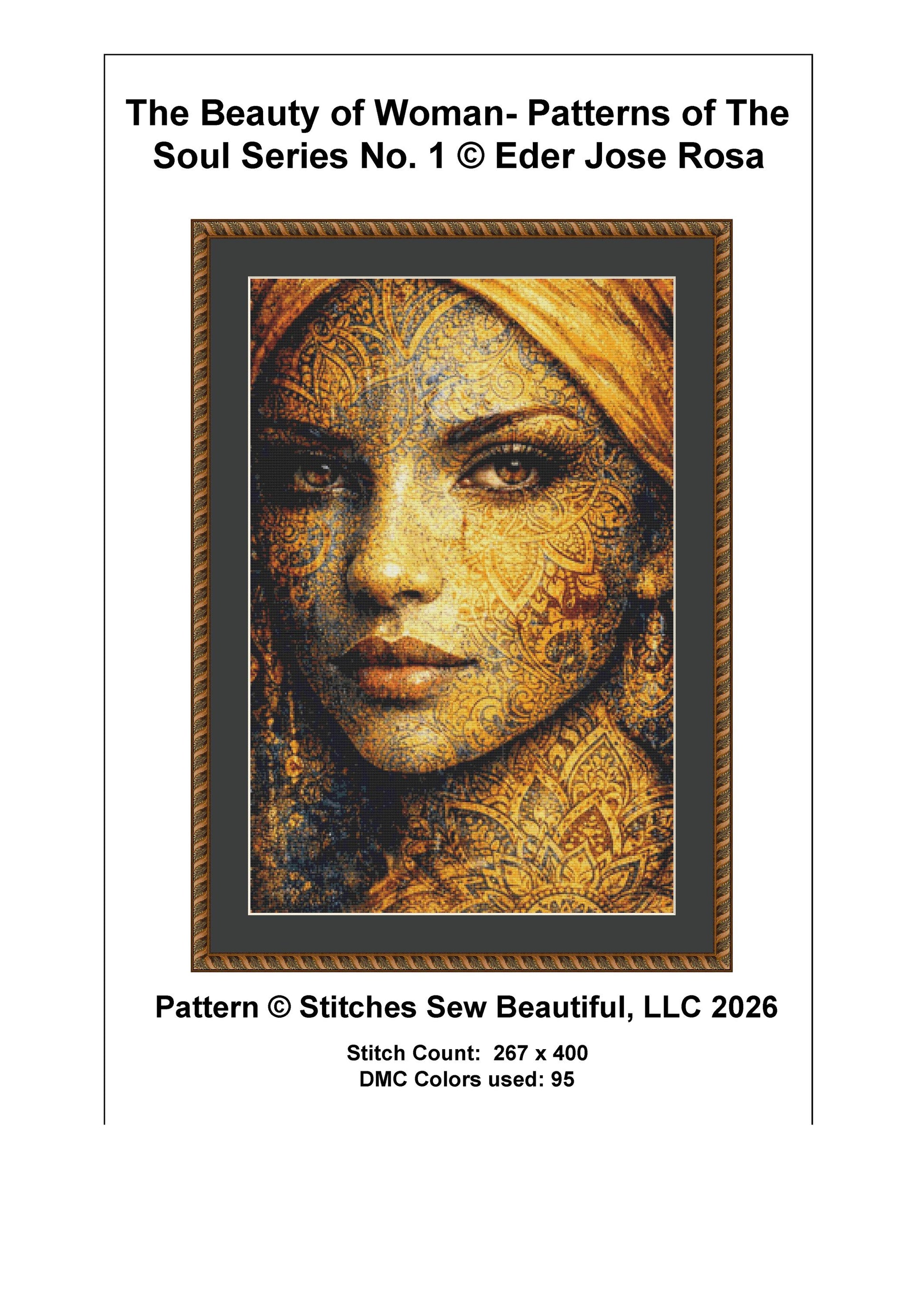 The Beauty of Woman Patterns of the Soul Series 1 counted cross stitch pattern by Eder Jose Rosa (Digital Format)