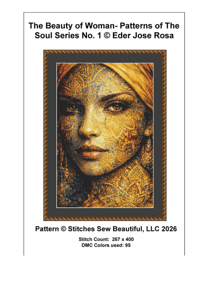 The Beauty of Woman Patterns of the Soul Series 1 counted cross stitch pattern by Eder Jose Rosa (Digital Format)