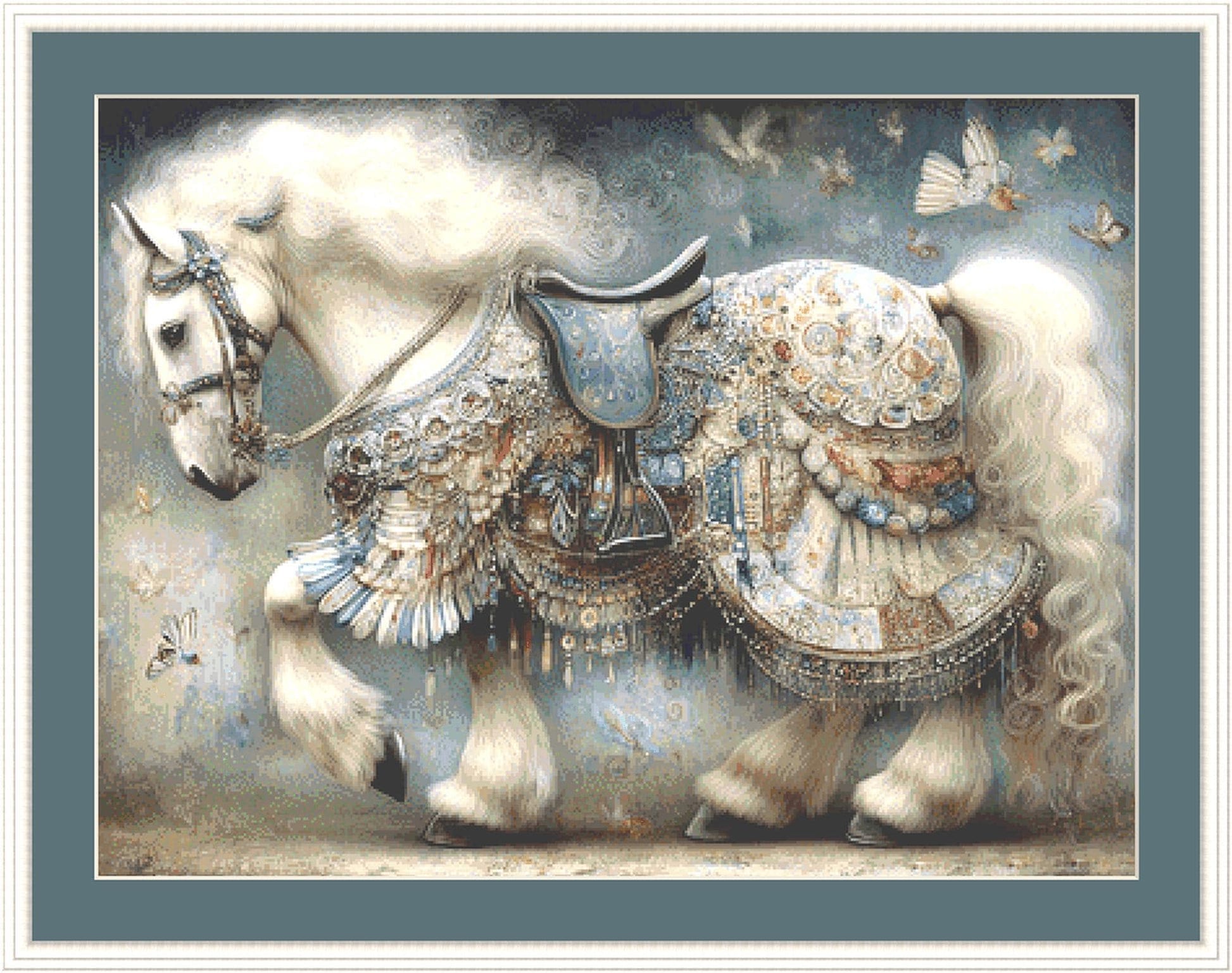 Decorated Horse 4 counted cross stitch pattern by Bryna T Art & Design (Digital Format)