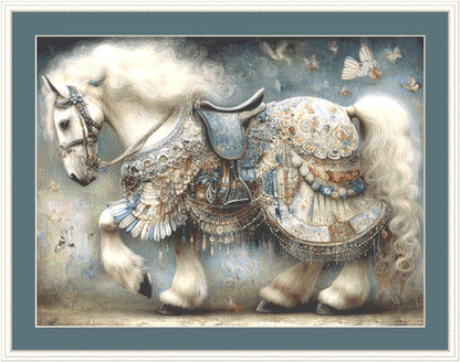 Decorated Horse 4 counted cross stitch pattern by Bryna T Art & Design (Digital Format)