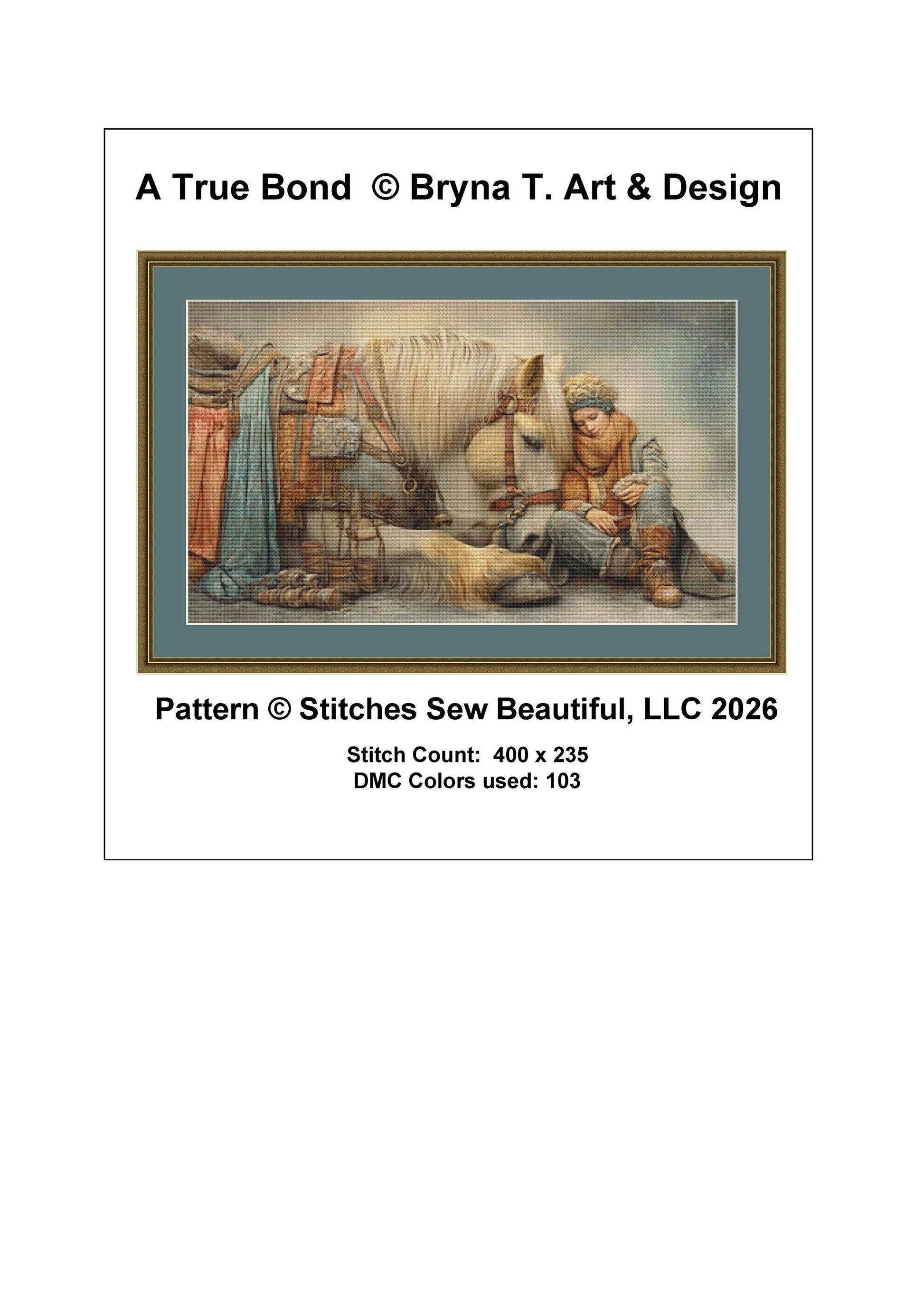 A True Bond counted cross stitch pattern by Bryna T Art & Design (Digital Format)