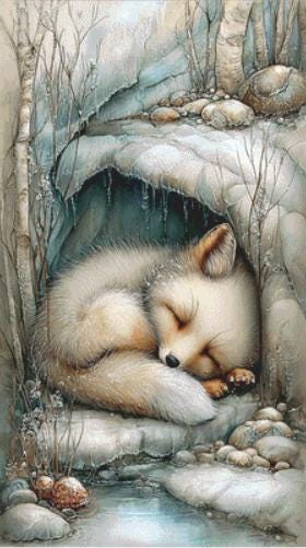 Winter Fox counted cross stitch pattern by Bryna T Art & Design (Digital Format)