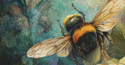 Watercolor Floral and Bee counted cross stitch pattern by Bryna T. Art & Design (Digital Format)