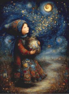 Jar of Stars (Small) counted cross stitch pattern by Bryna T Art & Design (Digital Format)