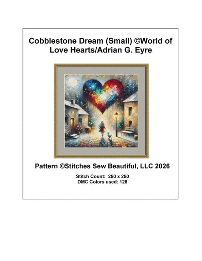 Cobblestone Dream (Small) counted cross stitch pattern by World of Love Hearts/Adrian G. Eyre (Digital Format)