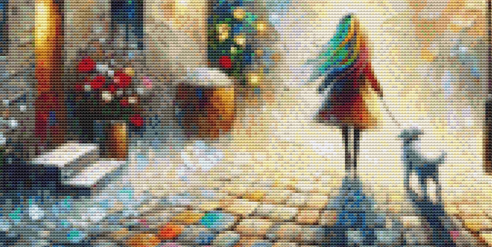 Cobblestone Dream (Small) counted cross stitch pattern by World of Love Hearts/Adrian G. Eyre (Digital Format)