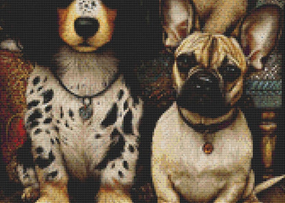3 Dogs at Christmas (Small) counted cross stitch pattern by Bryna T Art & Design (Digital Format)