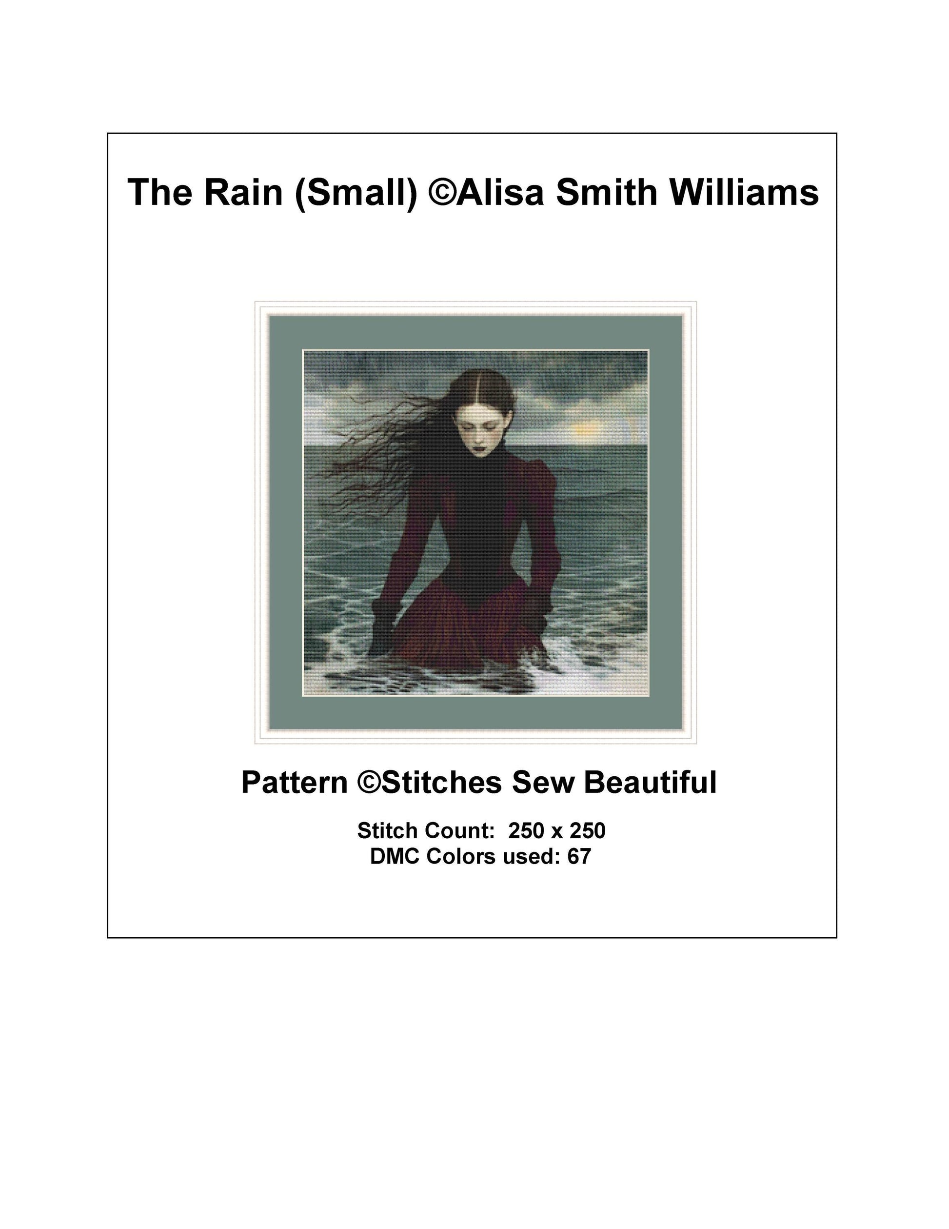 The Rain (Small) counted cross stitch pattern by Alisa Smith Williams (Digital Format)