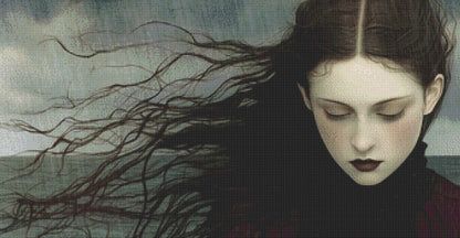 The Rain (Max Size/Color) counted cross stitch pattern by Alisa Smith Williams (Digital Format)