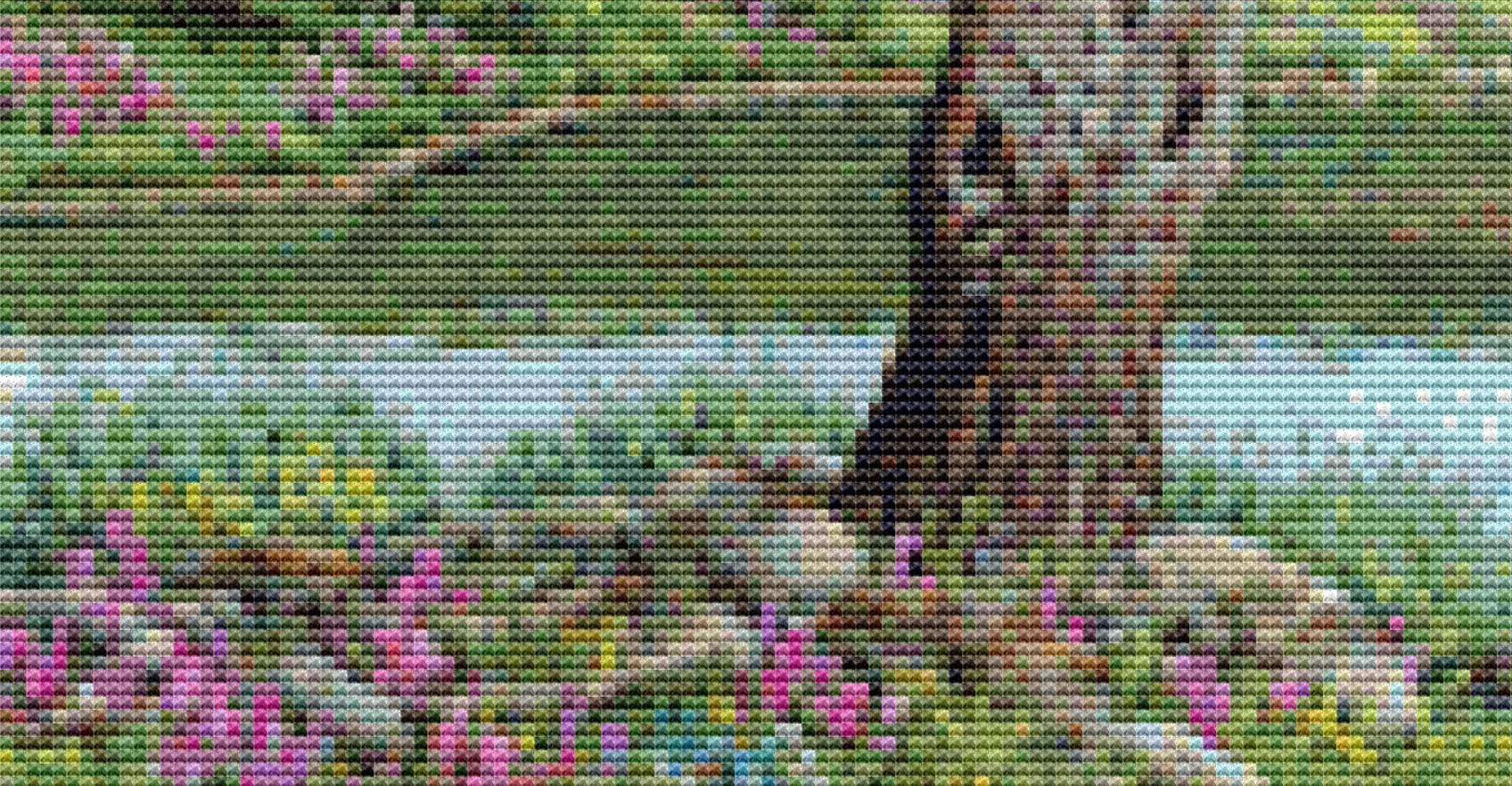 Deer Crossing counted cross stitch pattern Copyright ©John Sloane; used with permission (Digital Format)
