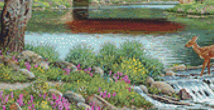 Deer Crossing counted cross stitch pattern Copyright ©John Sloane; used with permission (Digital Format)