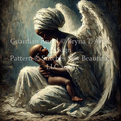 Guardian Angel counted cross stitch pattern by Bryna T. Art & Design (Digital Format)