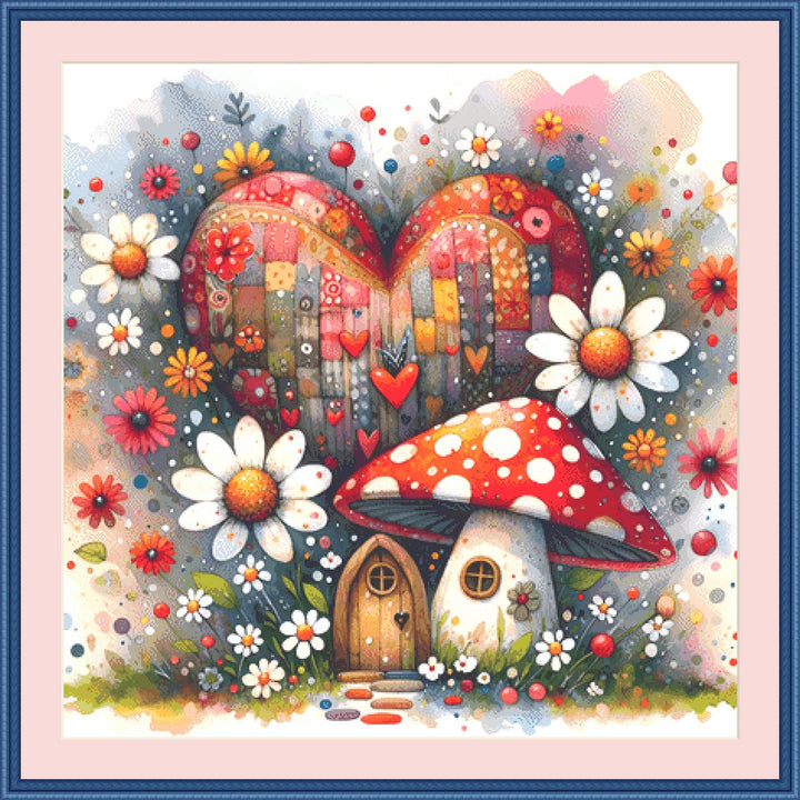 Home is Where My Mushroom Grows counted cross stitch pattern by World of Love Hearts/Adrian G. Eyre (Digital Format)
