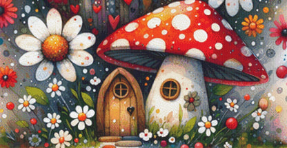 Home is Where My Mushroom Grows counted cross stitch pattern by World of Love Hearts/Adrian G. Eyre (Digital Format)