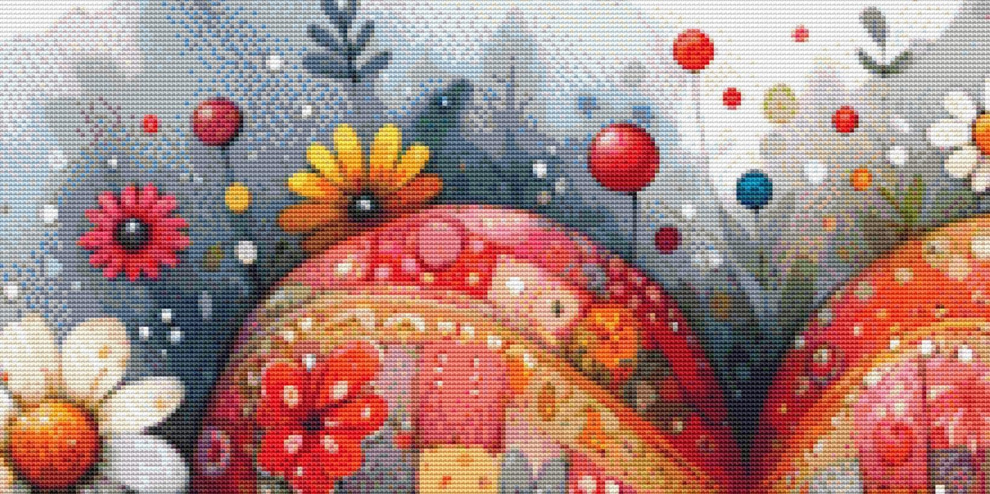 Home is Where My Mushroom Grows counted cross stitch pattern by World of Love Hearts/Adrian G. Eyre (Digital Format)