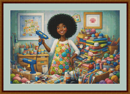 Behind Every Crafter; Version 3 counted cross stitch pattern by CraftyBeachonYouTube Adapted by StitchesSewBeautiful, LLC (Digital Format)