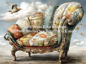 Chair counted cross stitch pattern by Bryna T Art & Design (Digital Format)