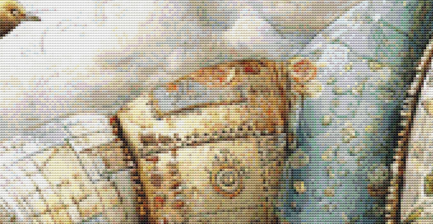 Chair counted cross stitch pattern by Bryna T Art & Design (Digital Format)