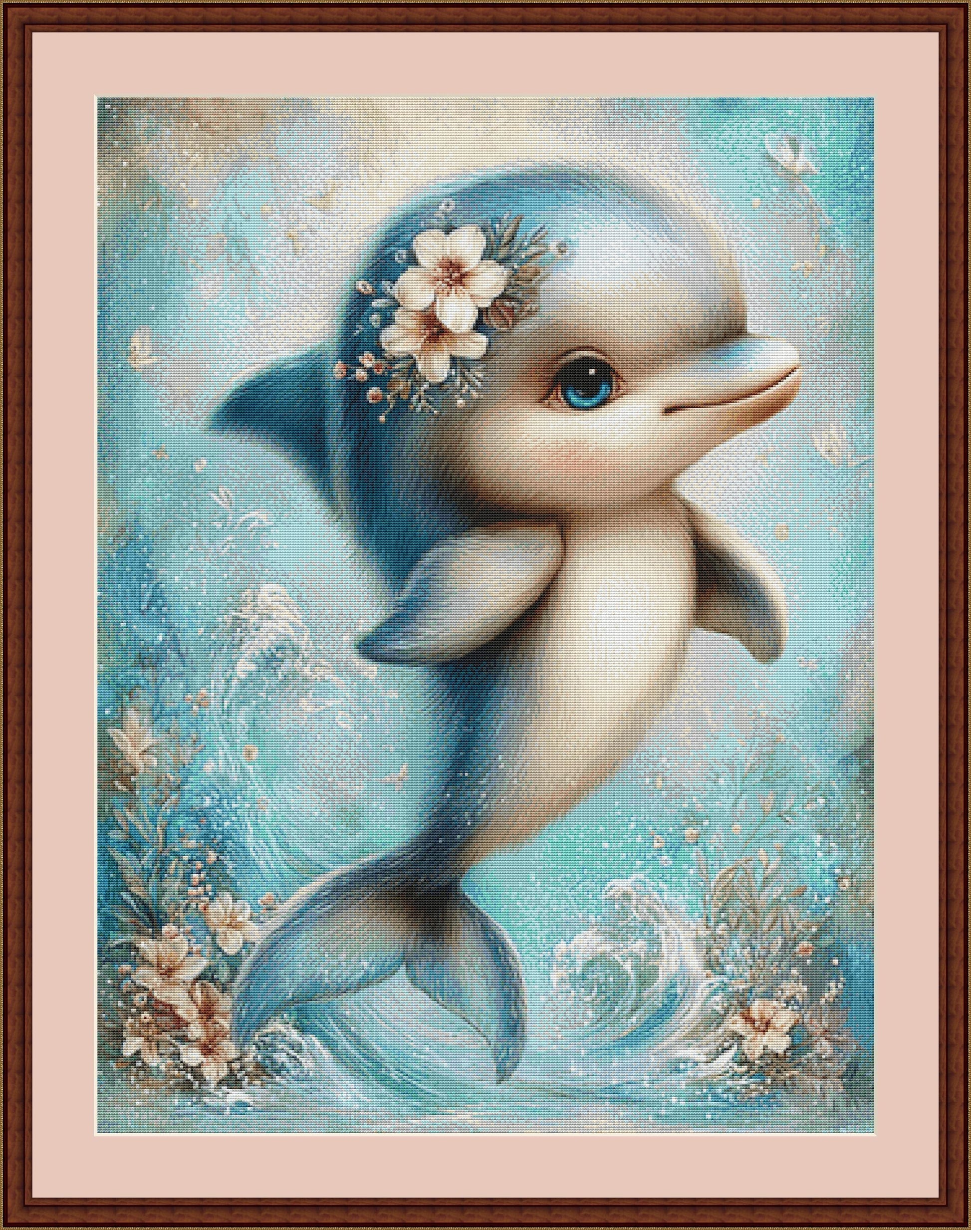 Dolphin counted cross stitch pattern by Sassy E. Boutique (Digital Format)