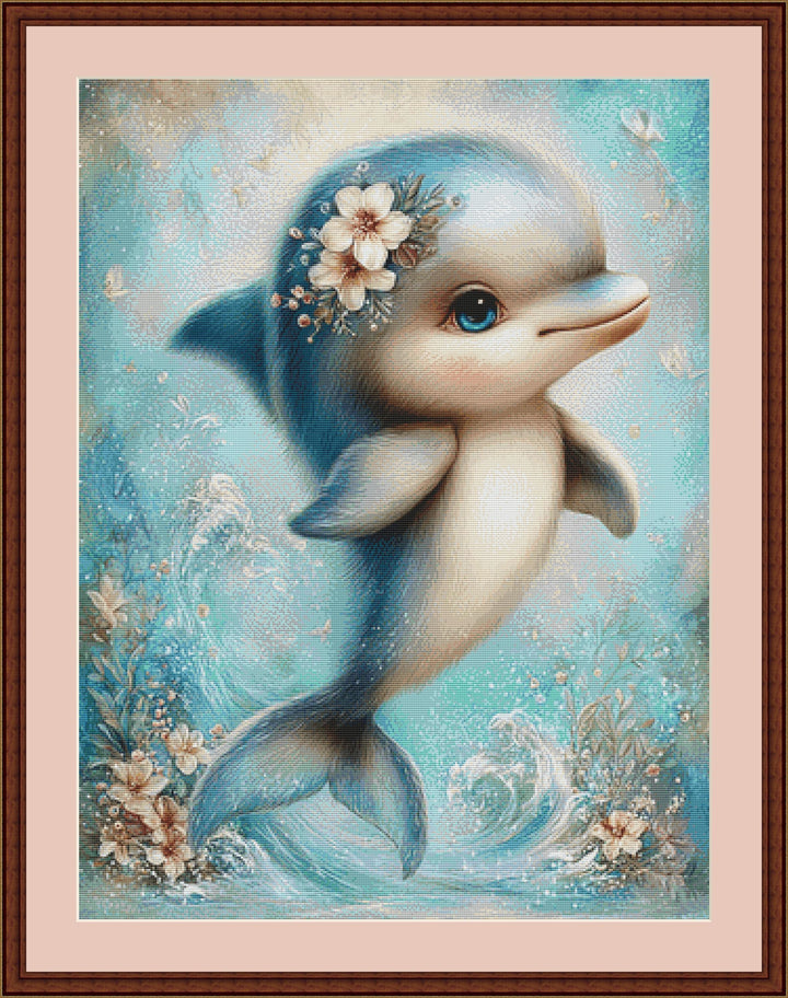 Dolphin counted cross stitch pattern by Sassy E. Boutique (Digital Format)