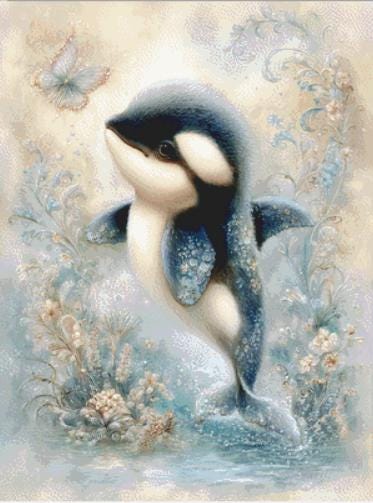 Orca coutned cross stitch pattern by Sassy E. Boutique (Digital Format)