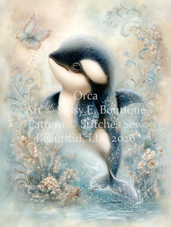Orca coutned cross stitch pattern by Sassy E. Boutique (Digital Format)