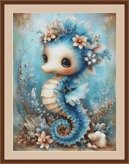 Seahorse counted cross stitch pattern by Sassy E. Boutique (Digital Format)