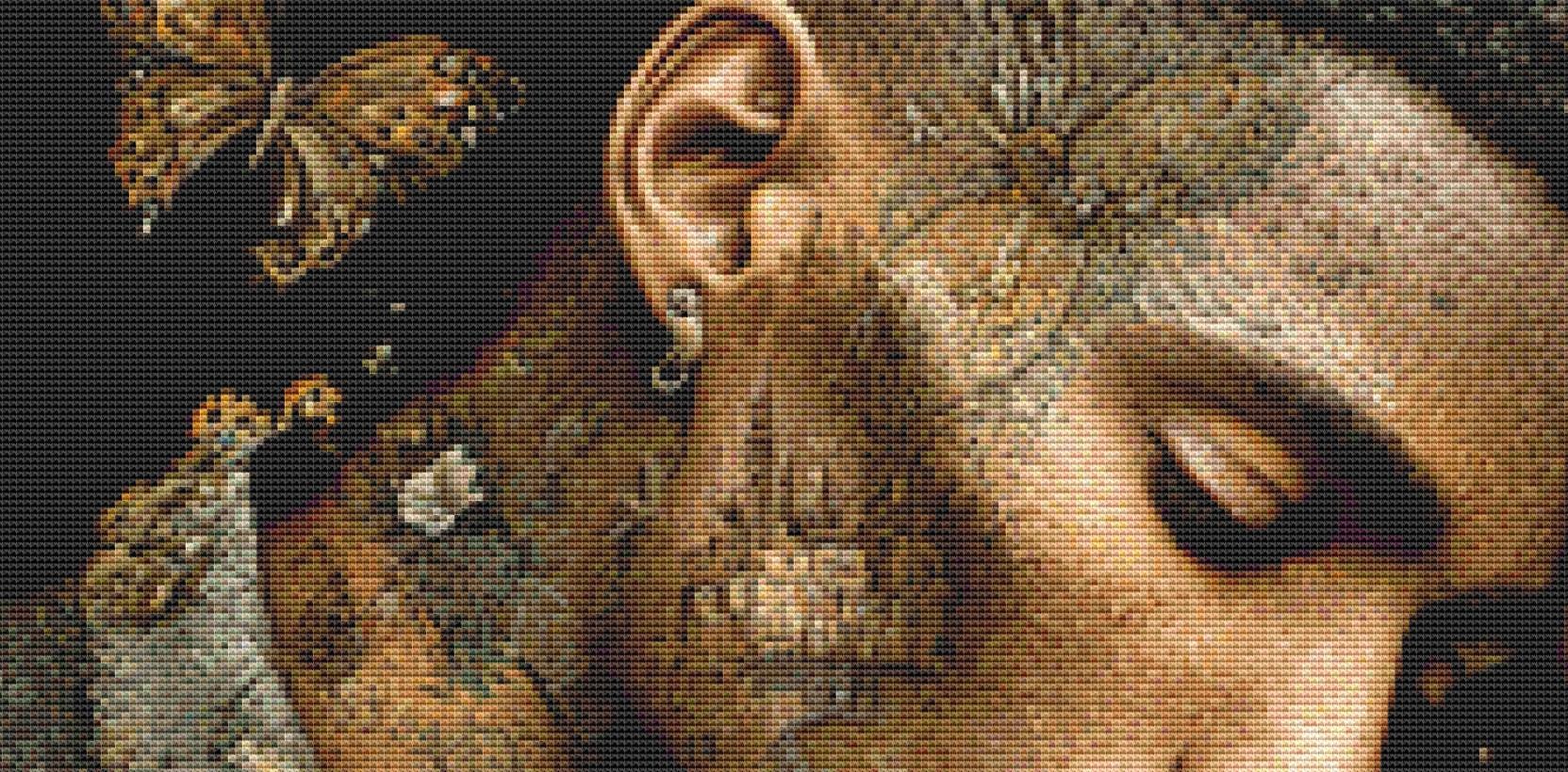 The Gold Man counted cross stitch pattern by Bryna T Art & Design (Digital Format)
