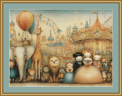 Amusement Park counted cross stitch pattern by Bryna T Art & Design (Digital Format)