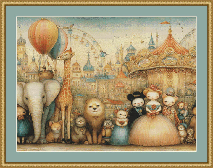 Amusement Park counted cross stitch pattern by Bryna T Art & Design (Digital Format)