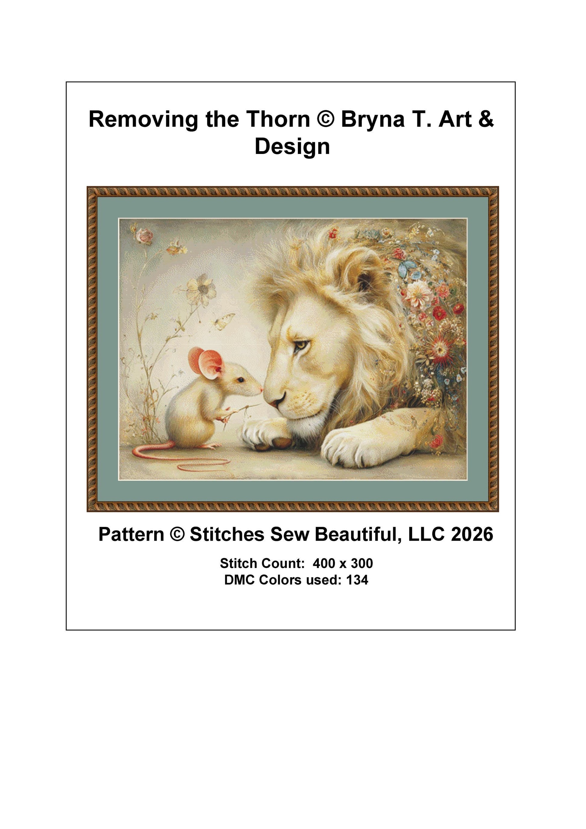 Removing the Thorn counted cross stitch pattern by Bryna T. Art & Design (Digital Format)