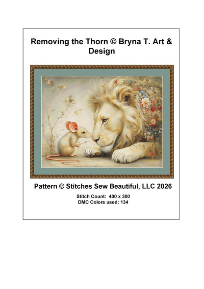 Removing the Thorn counted cross stitch pattern by Bryna T. Art & Design (Digital Format)